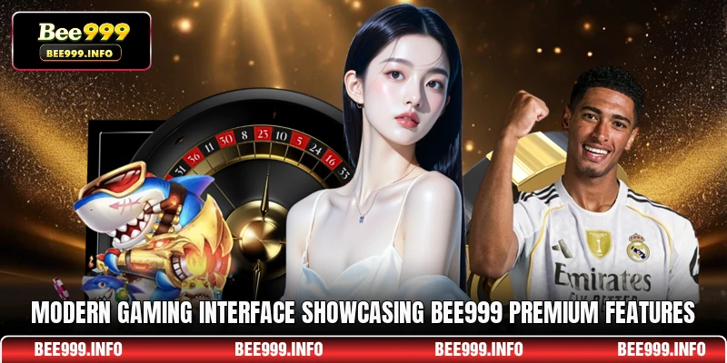 Modern gaming interface showcasing Bee999 premium features
