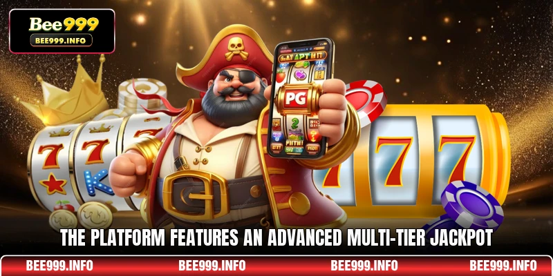 The platform features an advanced multi-tier jackpot